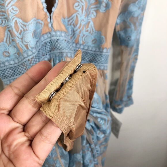 NEW For Love & Lemons Temecula Maxi Dress in Rainsong Light Blue Size XS - Picture 7 of 13
